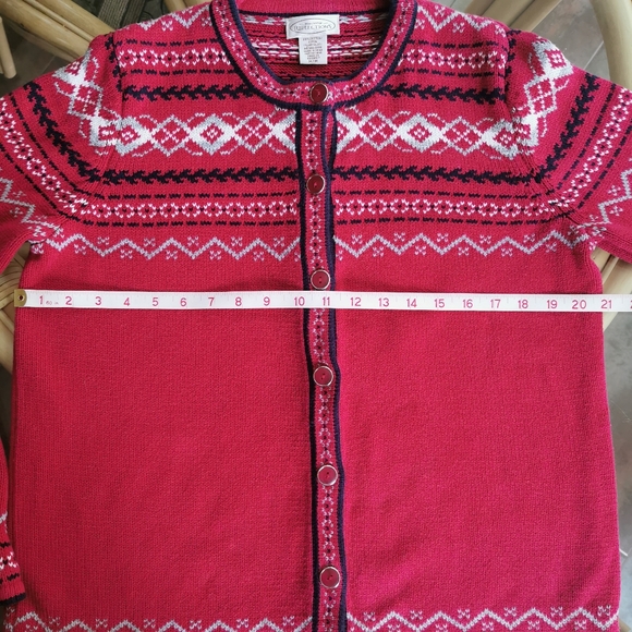 Vintage Northern Reflections M Red Knit Cardigan - Picture 6 of 8